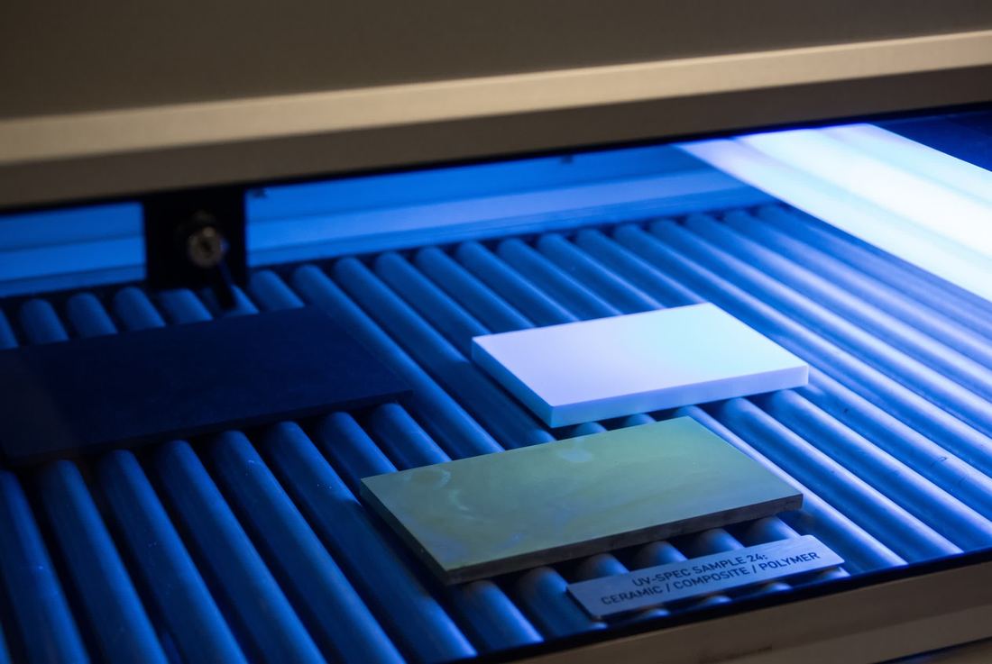Samples under UV light