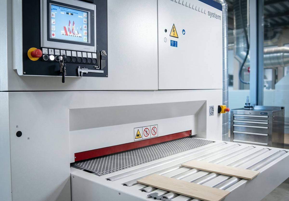 Sanding and calibrating machine